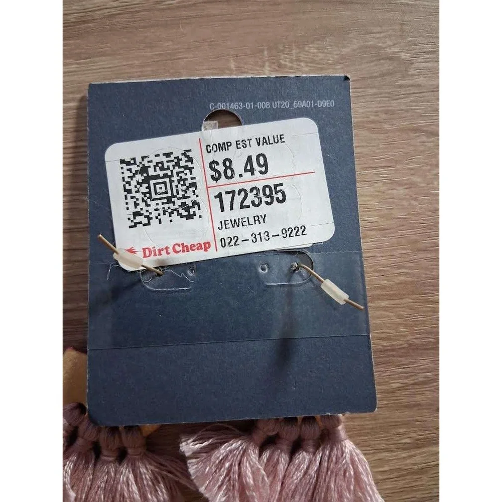 Universal Thread Boho Tassel Drop Earrings Pink‎ Burgundy Gold Tone Nickel Free